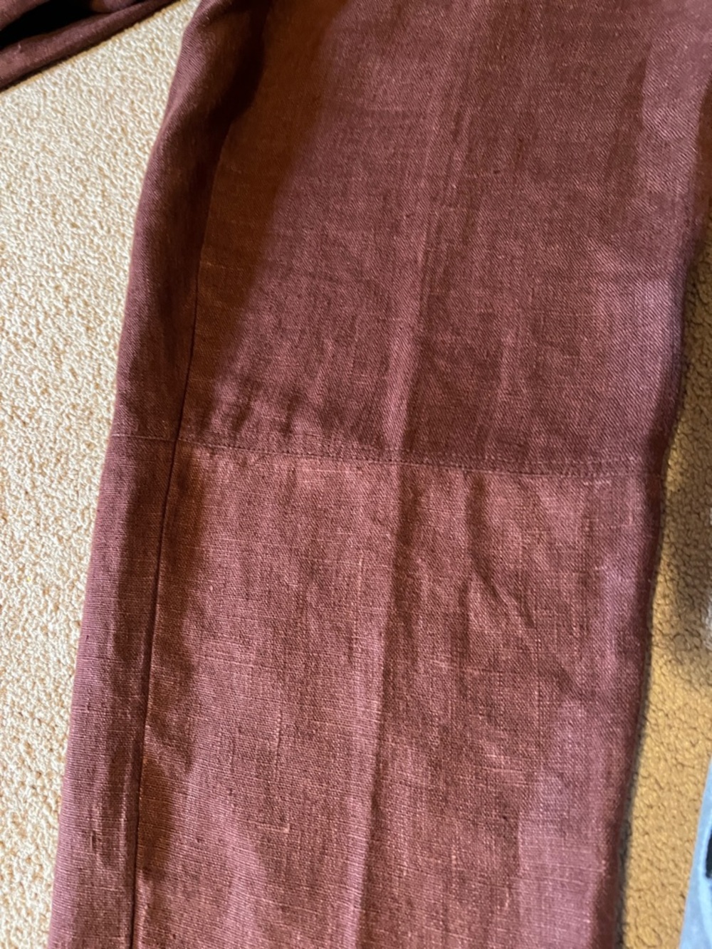 VTG Harve Bernard Sz. Sm. Linen Capri. Good cond. burgundy. - Picture 9 of 9